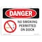 Signmission OSHA Danger Sign, No Smoking Permitted On Dock, 10in X 7in Decal, 7" W, 10" L, Landscape OS-DS-D-710-L-1479 - alternate 1